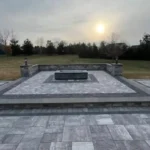 Outdoor stone fireplace.